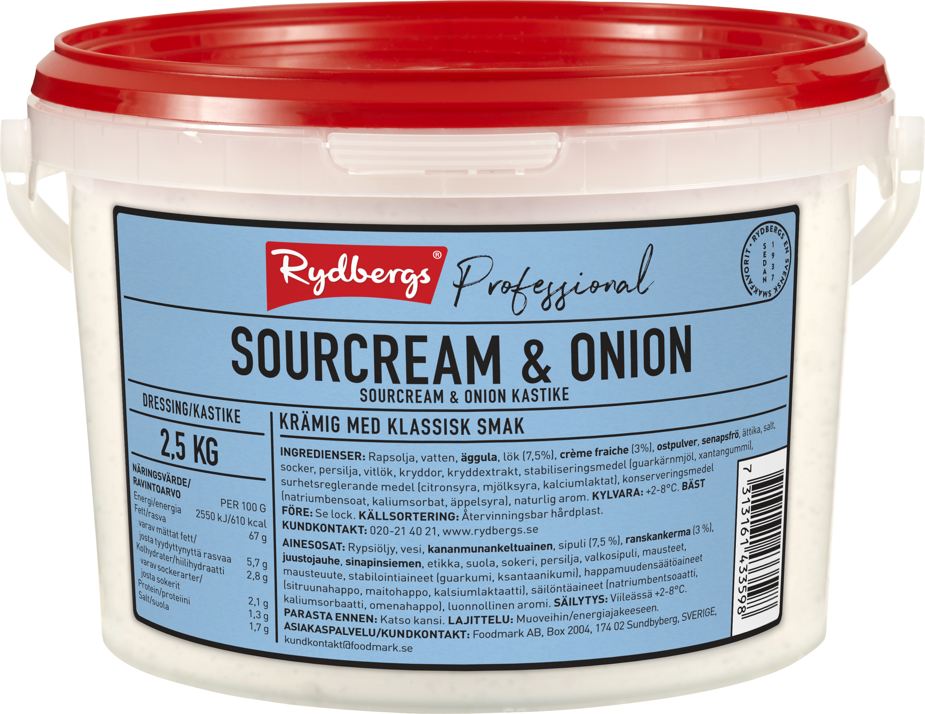 Rydbergs Sourcream & Onion -kastike 2,5 kg - 