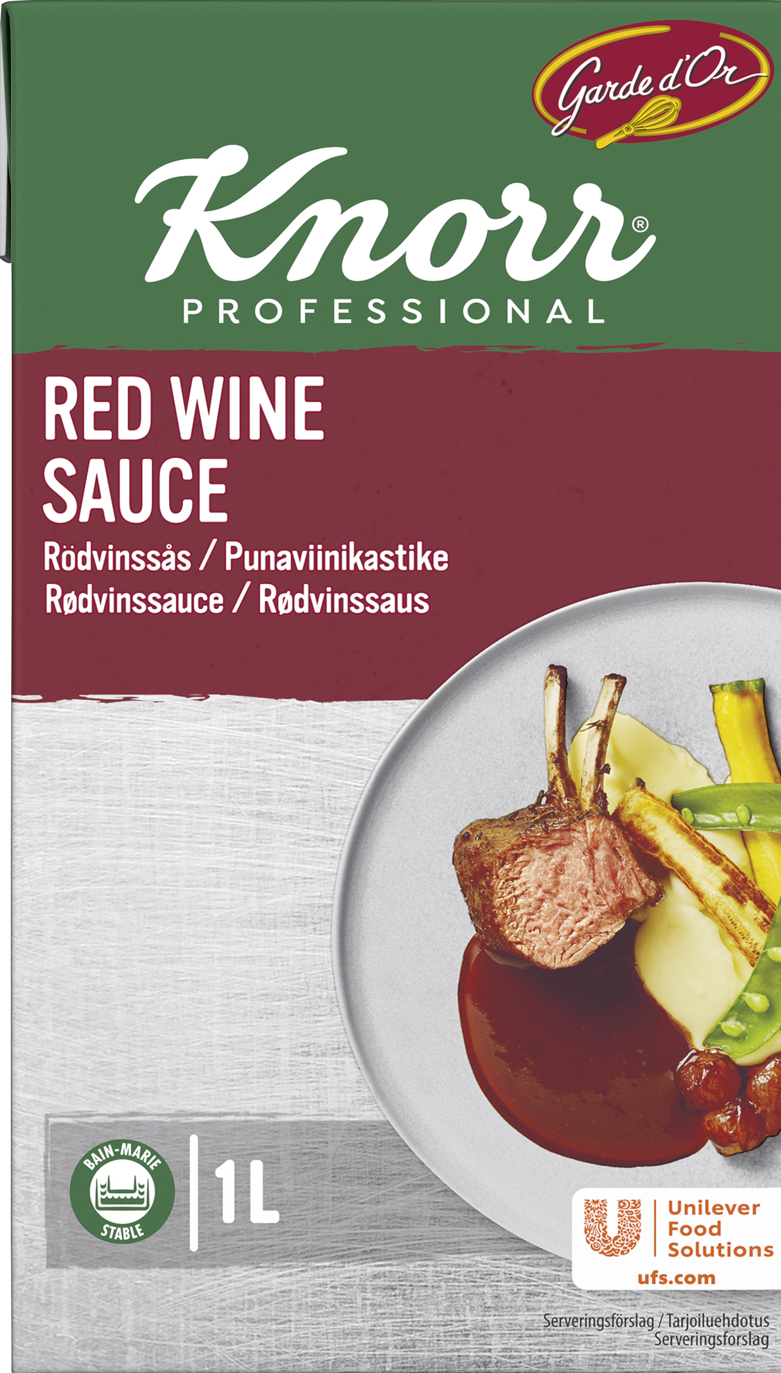 Knorr Garde d'Or Punaviinikastike  1 L TULOSSA MYYNTIIN