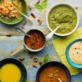 Guacamole, mango salsa ja salsa casera Guacamole, mango salsa ja salsa casera