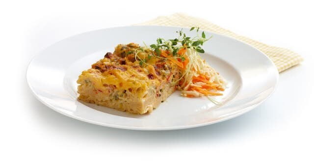 Savukinkku-juureslasagnette Savukinkku-juureslasagnette