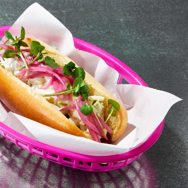 Hot dog karitsan entrecotella Hot dog karitsan entrecotella