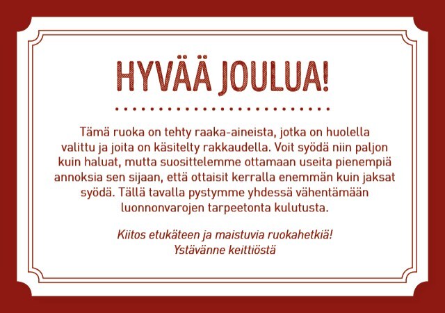 Hyvää joulua! Hyvää joulua!